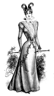 Ladies Page: a graceful cloth Princesse gown, 1898. Creator: Picador.<br> Ladies Page: a graceful cloth Princesse gown, 1898. Creator: Picador