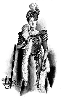 Fashionable Prints: Ladies Page: a grey cloth gown
