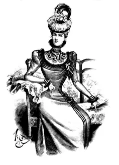 Satin Prints: Ladies Page: a Princesse dress, 1898