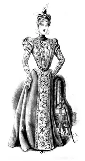 Fashionable Prints: Ladies Page: a smart gown of cloth and velvet