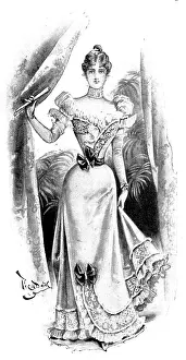 Celebrations Prints: Ladies Page: a white satin evening gown