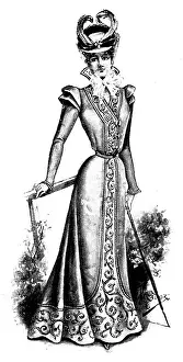 Fashionable Prints: Ladies Pages: a stylish cloth gown, 1898