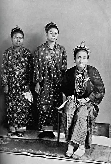 Malayan Prints: Three ladies of the royal family of Perak, Malay Peninsula, 1902. Artist: L Wray