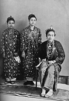 Malaysian Gallery: Three ladies of the royal family of Perak, Malay Peninsula, 1902. Artist: L Wray