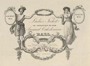 Durand Collection: Ladies Ticket of Admission to the Annual Caledonian Ball, 1824