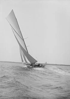 Gaff Rig Collection: The Lady Anne making waves in a good breeze, 1912. Creator: Kirk & Sons of Cowes