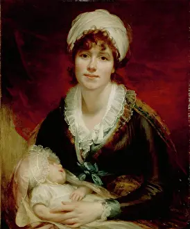 Sir William Prints: Lady Beechey and Her Baby, c1800. Creator: Sir William Beechey