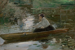 Independence Prints: Lady in a Boat, 1900-1920. Creator: Josef Schusser