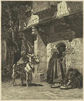 James D Smillie Prints: A Lady of Cairo Visiting, 1881. Creator: James David Smillie