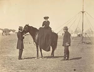 Campbell Collection: [Lady Canning on her Black Arab and Lord Clyde, Commander in Chief], 1858-61