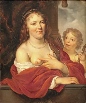 Pearl Earrings Prints: A Lady and her Child as Venus and Cupid, 1648-1649. Creator: Govaert Flinck