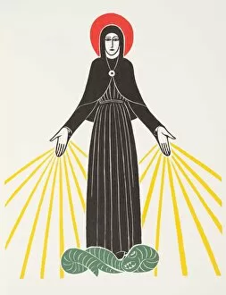 Beams Gallery: Our Lady of Courdes, 1920 (wood engraving)
