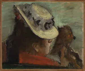 Oslo Prints: Lady with a Dog, ca 1877-1880. Creator: Degas, Edgar (1834-1917)