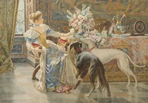Stylish Collection: Lady with Two Dogs