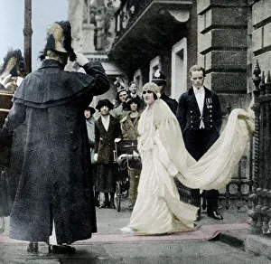 Lady Elizabeth Bowes-Lyon on her way to be married at Westminster Abbey, 26 April 1923, (1937) Lady Elizabeth Bowes-Lyon on her way to be married at Westminster Abbey, 26 April 1923, (1937)