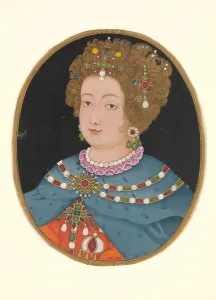 And Silver On Paper Prints: Lady in Elizabethan Costume, late 17th century. Creator: Unknown