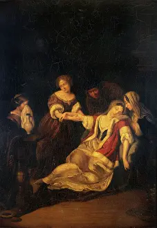 Bloodletting Prints: A lady fainting after bloodletting
