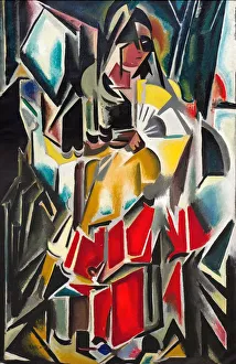 Lady with a fan, 1913-1915