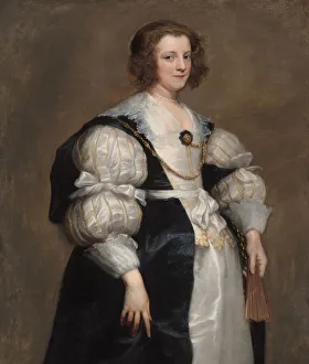 Anthony Van Dyke Gallery: Lady with a Fan, c. 1628. Creator: Anthony van Dyck
