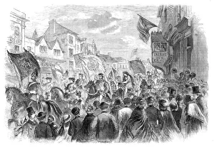 Anglo Saxon Prints: The Lady Godiva procession at Coventry, 1862. Creator: Unknown