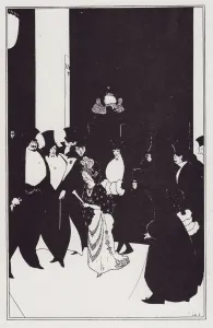 Elkin Mathews Prints: Lady Golds Escort, 1894. Creator: Aubrey Beardsley