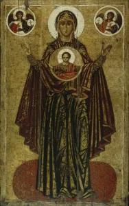 Theotokos Prints: Our Lady of the Great Panagia (Orante), Early 13th cen Artist: Russian icon