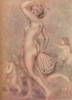 Cherub Collection: Lady Hamilton as the Goddess of Health, c1790, (1920). Creator: George Romney
