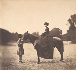 Roger Prints: Lady on Horseback, 1850s. Creator: Roger Fenton