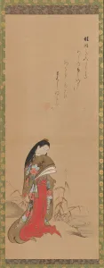 Lady Ise by the Riverbank, late 18th century. Creator: Nishikawa Sukenobu Lady Ise by the Riverbank, late 18th century. Creator: Nishikawa Sukenobu