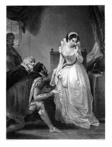 Lady Jane Grey declining the Crown, (1860).Artist: HK Bourne Lady Jane Grey declining the Crown, (1860).Artist: HK Bourne