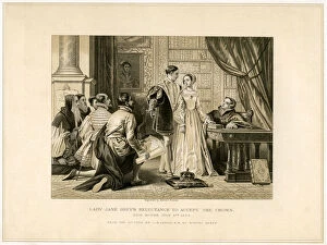 Images Dated 24th April 2007: Lady Jane Greys Reluctance to Accept the Crown, (19th century). Artist: Herbert Bourne
