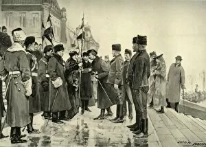 Lady Minto Presenting Colours to Herchmers Horse, on Leaving Ottawa, 19th Jan. 1900, 1900
