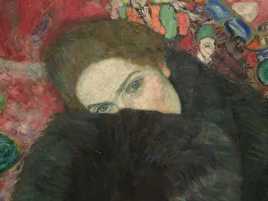 Gustav 1862 1918 Prints: Lady with a Muff, 1916-1917. Creator: Klimt; Gustav (1862-1918)