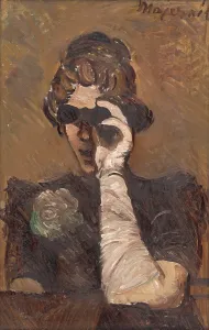 1941 Prints: A Lady with Opera Glasses, 1941. Creator: Cyprian Majernik