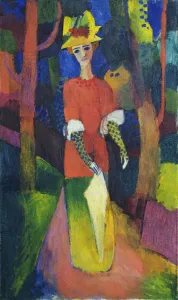 Macke Prints: Lady in a Park. Artist: Macke, August (1887-1914)