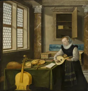 Luteplayer Prints: Lady Playing the Lute