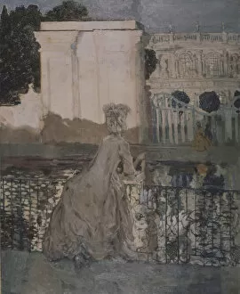 Images Dated 4th September 2014: Lady at the pond. Artist: Somov, Konstantin Andreyevich (1869-1939)