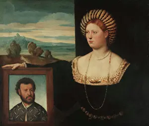 Milan Prints: A Lady With a Portrait of Her Deceased Husband