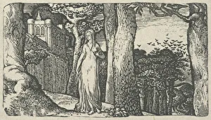 Woodland Gallery: Lady with the Rooks, 1829. Creator: Edward Calvert