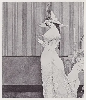 Candles Gallery: The Lady with the Rose, 1897. Creator: Aubrey Beardsley