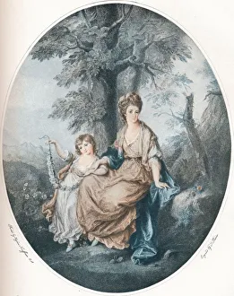 Lady Rushout and her Daughter, 1784, (1902). Artist: Thomas Burke Lady Rushout and her Daughter, 1784, (1902). Artist: Thomas Burke