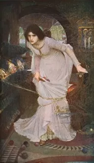 Mirror Collection: The Lady of Shalott Looking at Lancelot, 1894, (c1930). Creator: John William Waterhouse
