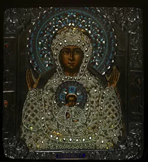 Images Dated 19th June 2013: Our Lady of the Sign, Early 18th cen.. Artist: Russian icon