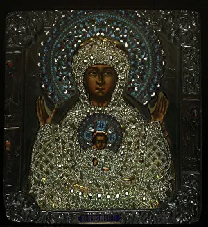 Images Dated 19th June 2013: Our Lady of the Sign, Early 18th cen.. Artist: Russian icon