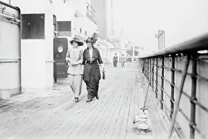 Companion Prints: Lady Sybil Grey & Lady Evelyn Grey Jones on VATERLAND, 1914. Creator: Bain News Service
