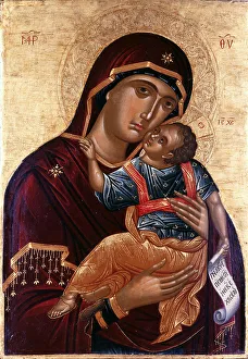 Our Lady of Tenderness (The Virgin Eleusa). Artist: Greek icon Our Lady of Tenderness (The Virgin Eleusa). Artist: Greek icon