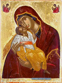 Caritas Prints: Our Lady of Tenderness (The Virgin Eleusa), 1609. Creator: Lambardos, Emmanuel (1587-1631)