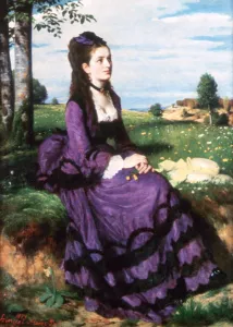 Lady in Violet, 1874. Artist: Pal Szinyei Merse