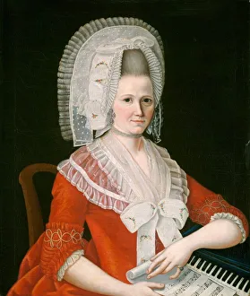 Elaborate Prints: Lady Wearing a Large White Cap, c. 1780. Creator: Unknown