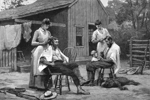 One of a Ladys Duties - Hair Cutting En Famille, 1889